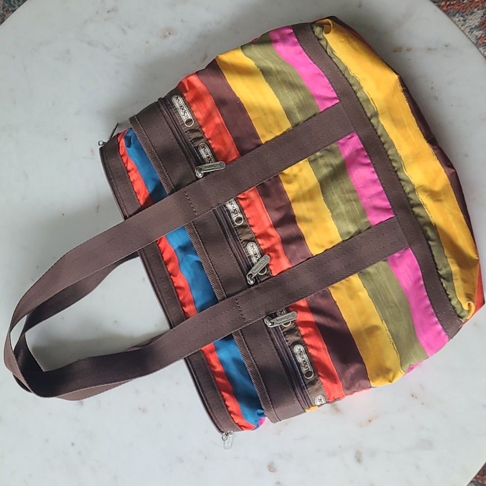 Lesportsac Multicolor Striped Travel Tote